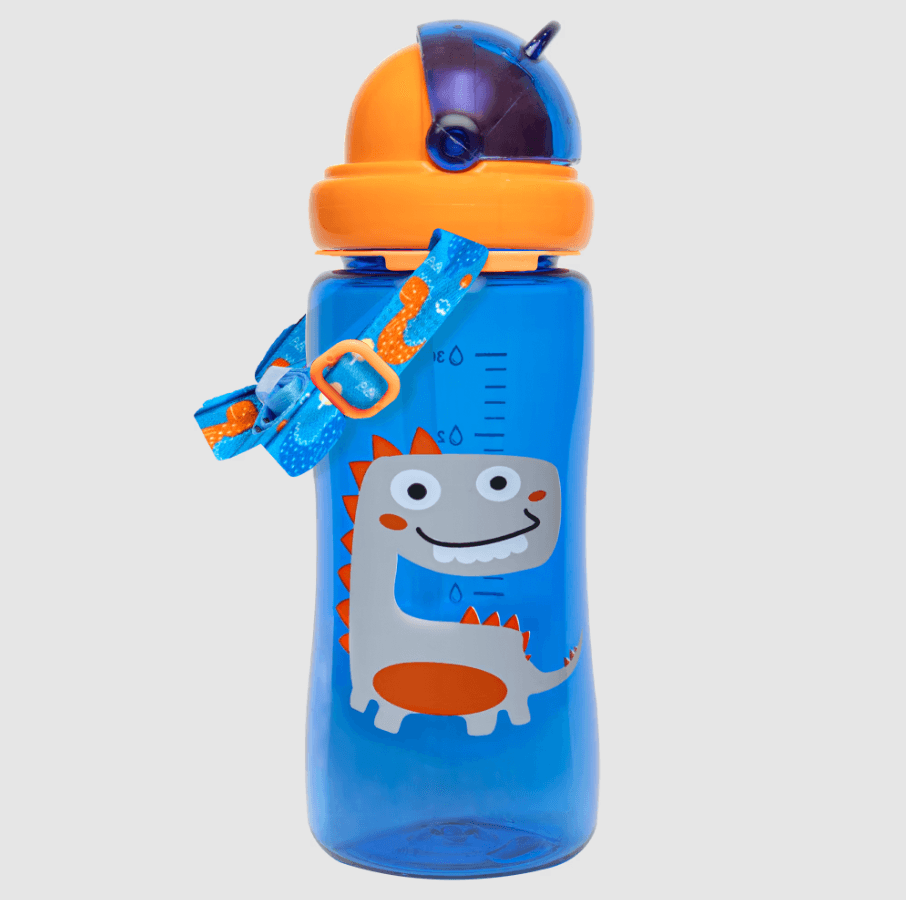Camela 300-mL PC baby straw cup with a detachable & adjustable strap