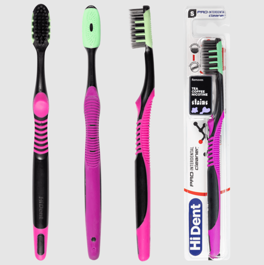 Hident soft pro interdental toothbrush with cap