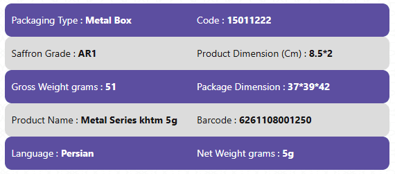 AR1 Grade sAFFRON-Metal Series khtm 5g