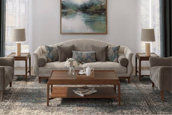 ARTIMAN , Solid-Style Beech-Veneered Coffee Table with Storage Shelf