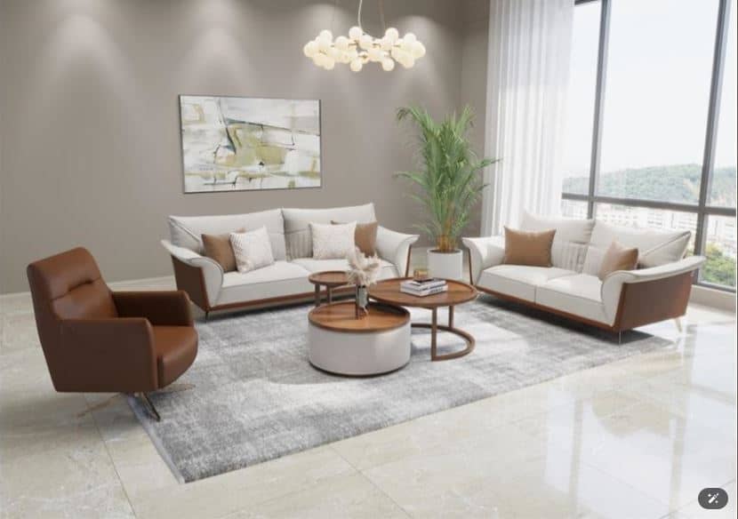 SIVAN Contemporary Sofa , Plywood Frame & High-Resilience Polyurethane Foam