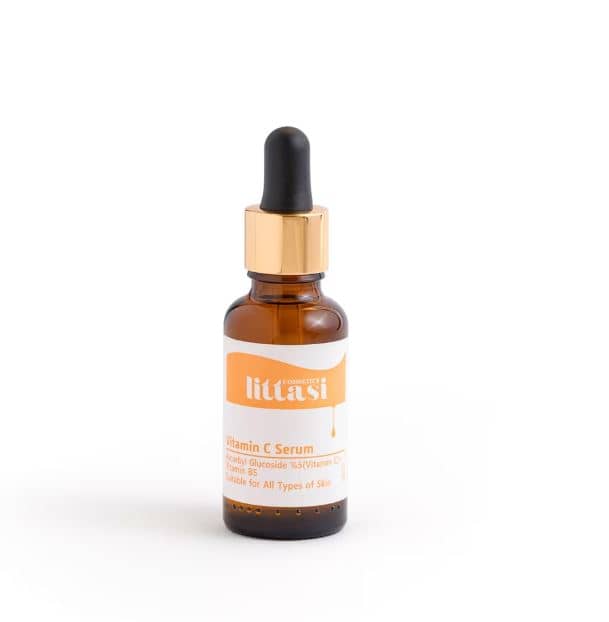 Littasi Professional Vitamin C Brightening & Antioxidant Facial Serum with 5% Ascorbyl Glucoside and Vitamin B5  Skin Tone Correcting, Collagen-Boosting & Hydrating Treatment for All Skin Types, 30 ml