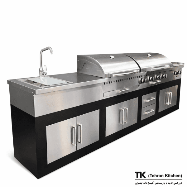 Tehran Kitchen 370 cm Gas & Charcoal BBQ  Stainless Steel