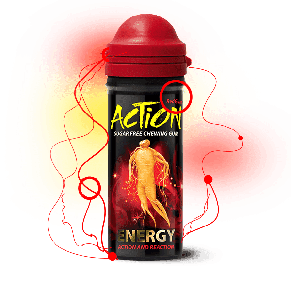 Caffeine 25mg per PCs -Red Gum (Energy Gum)