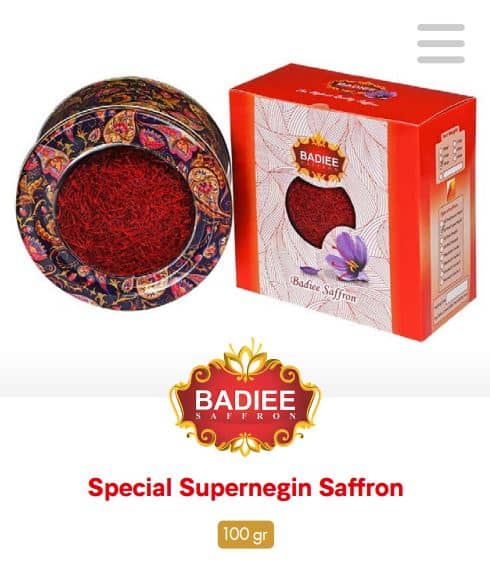 BADIEE SAFFRON Special Super Negin Saffron - Premium 100g Box