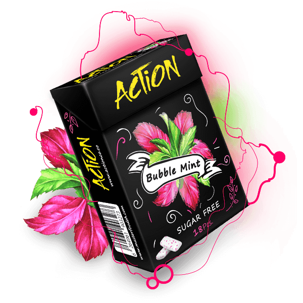 No Caffeine Bubble Mint Chewing gum