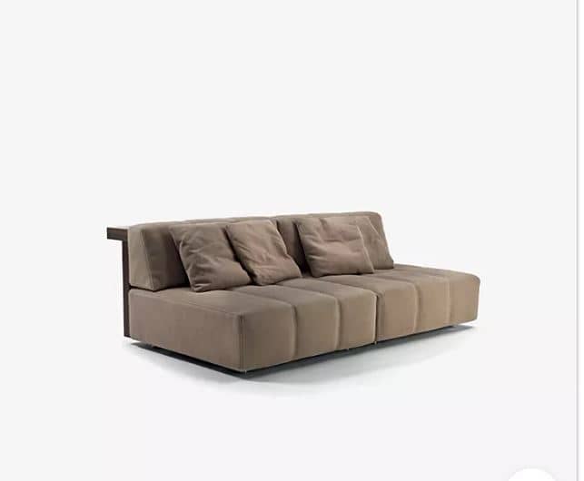 Zed Design Bita Modern 3-Seater Upholstered Sofa with Solid Natural Wood Frame, 220 cm