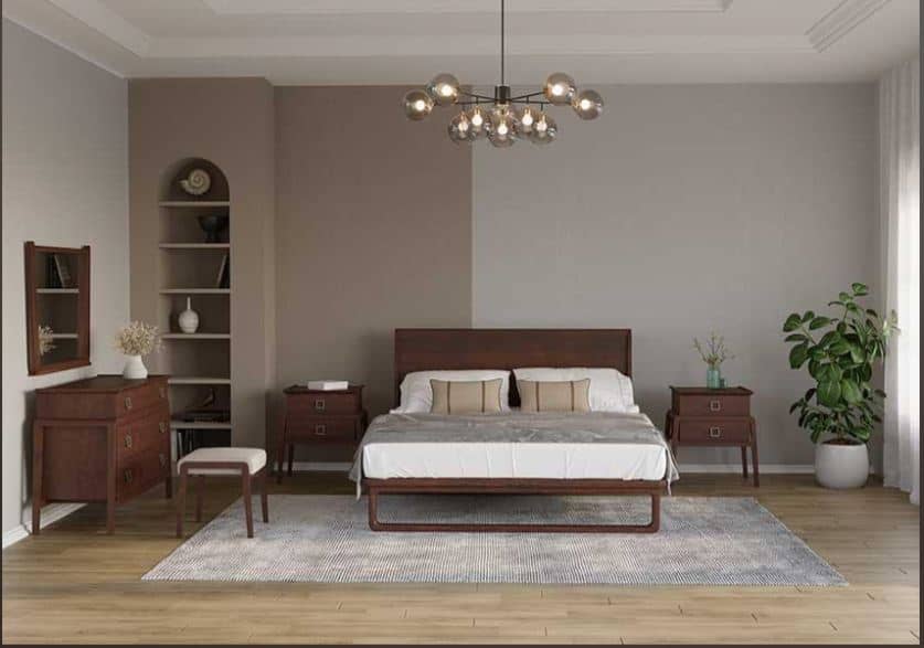 MAHOOR , Post-Modern Natural Beech Veneer Bedroom Set with Soft-Close Storage