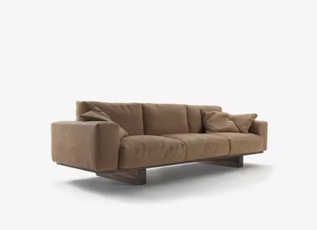 Zed Design Barana Modern Sofa with Solid Natural Walnut Wood Frame, High-Density Foam & Hypoallergenic Finish