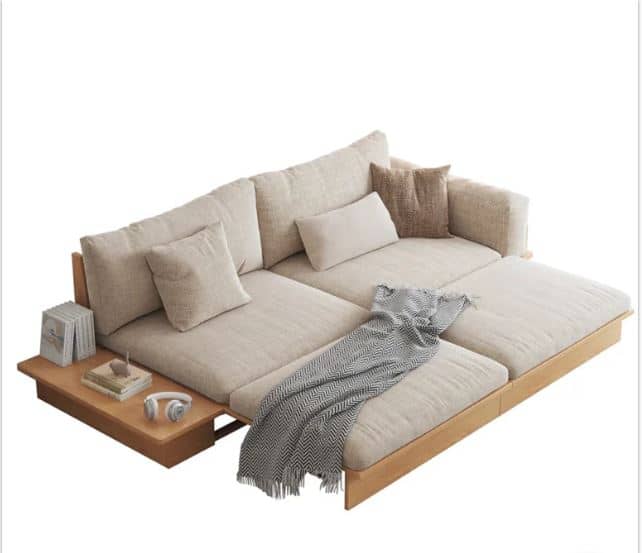 Zed Design Reyhaneh Modern Sofa Bed with Solid Natural Wood Frame, High-Density Foam & Turkish Fabric