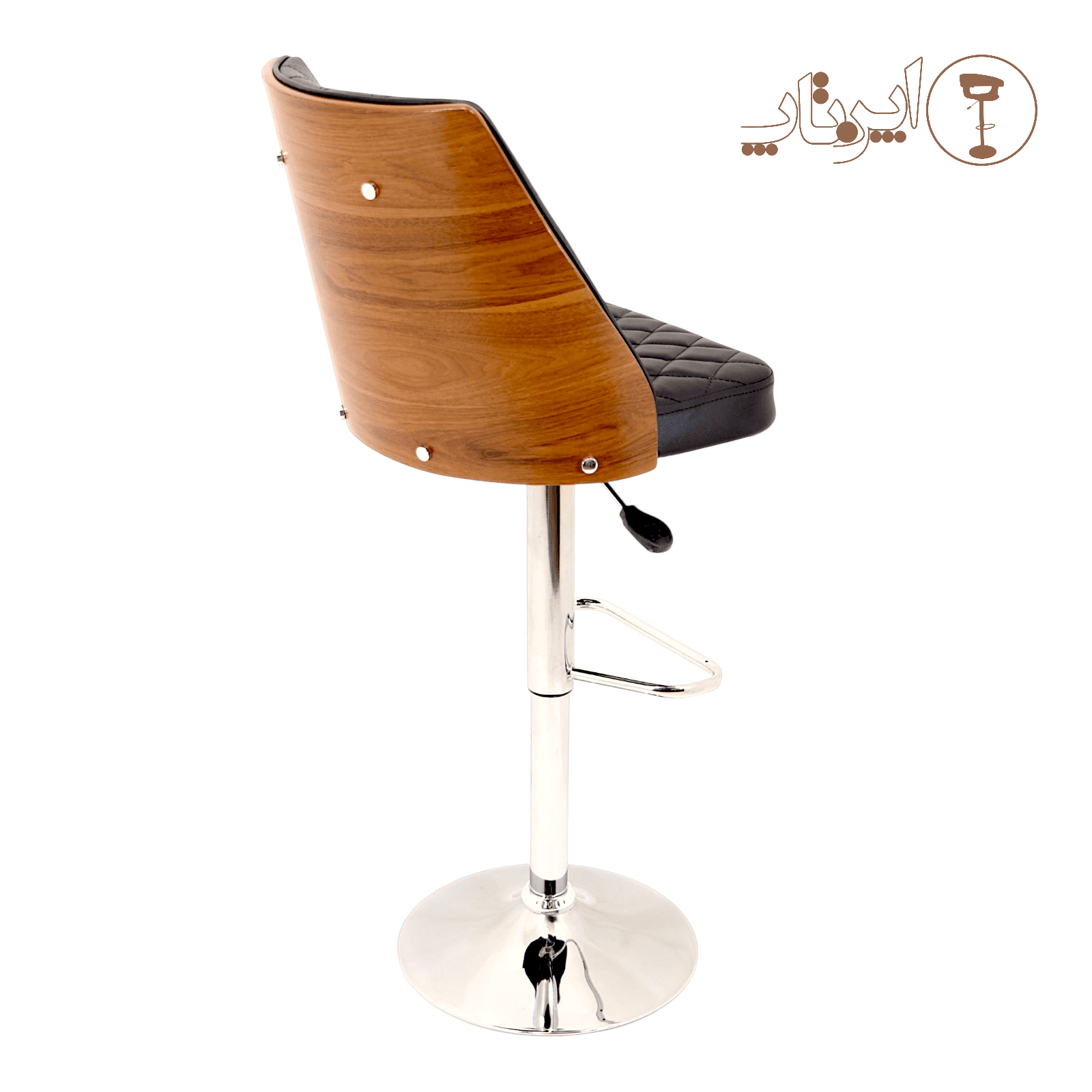Modern Adjustable Upholstered Wooden Counter Chair with Hydraulic Lift