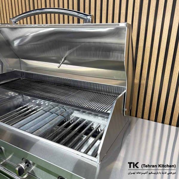 Tehran Kitchen 242 cm Gas & Charcoal BBQ with Sink & Stainless-Steel Front