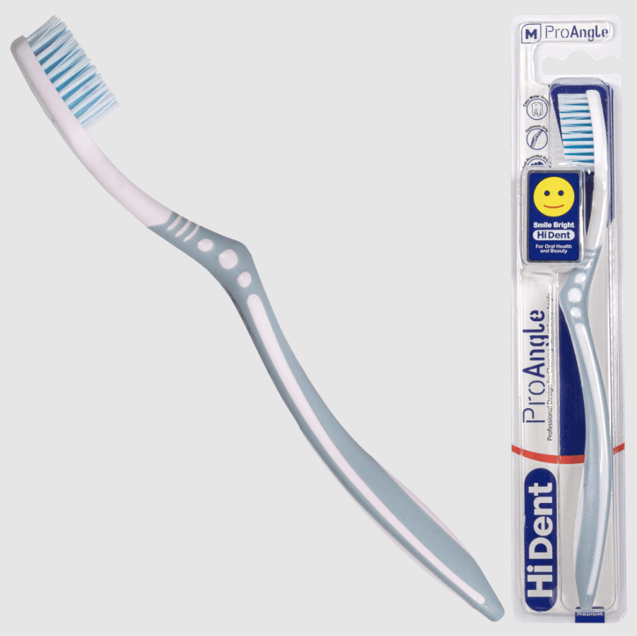 HiDent pro angle soft-medium-hard toothbrush with cap