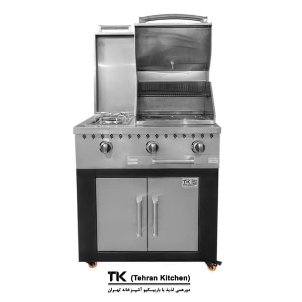 Tehran Kitchen 75 cm Stainless Steel BBQ Grill with Cabinet and Side Burner