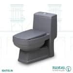 One piece toilet