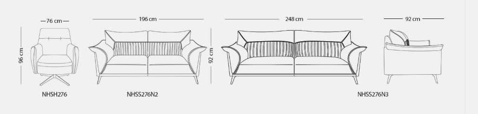 SIVAN Contemporary Sofa , Plywood Frame & High-Resilience Polyurethane Foam