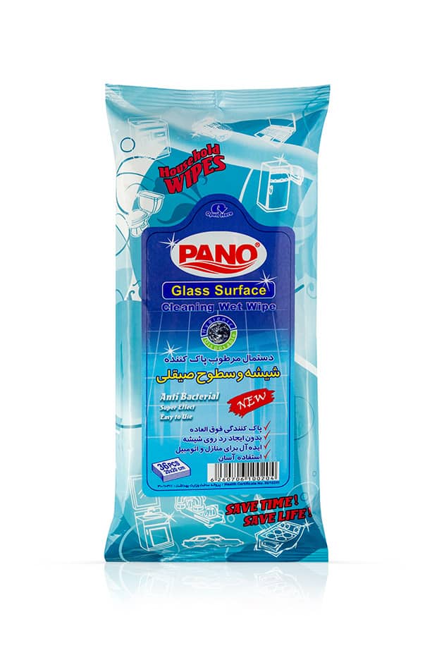 PANO Premium Glass & Polished Surface Cleaning Wet Wipes for Streak-Free Shine Multi-Purpose Household & Automotive Cleaning Wipes (36 Sheets)