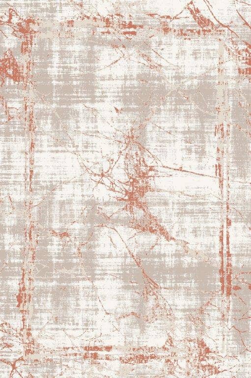 Modern Marble-Effect Carpet 700 Reeds (Beige & Terracotta)