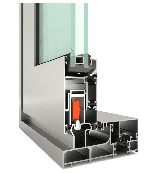 lift and slide single rail and thermal break window system MTS 115