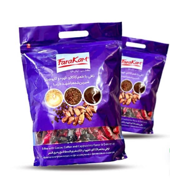 Date-Sweetened Assorted Toffee Candy with Cocoa, Coffee & Cappuccino Flavors - 1000g