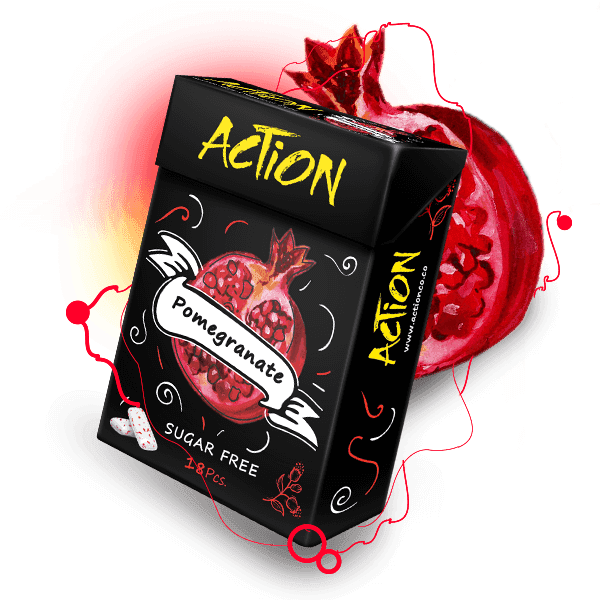 No Caffeine Pomegranate Chewing gum