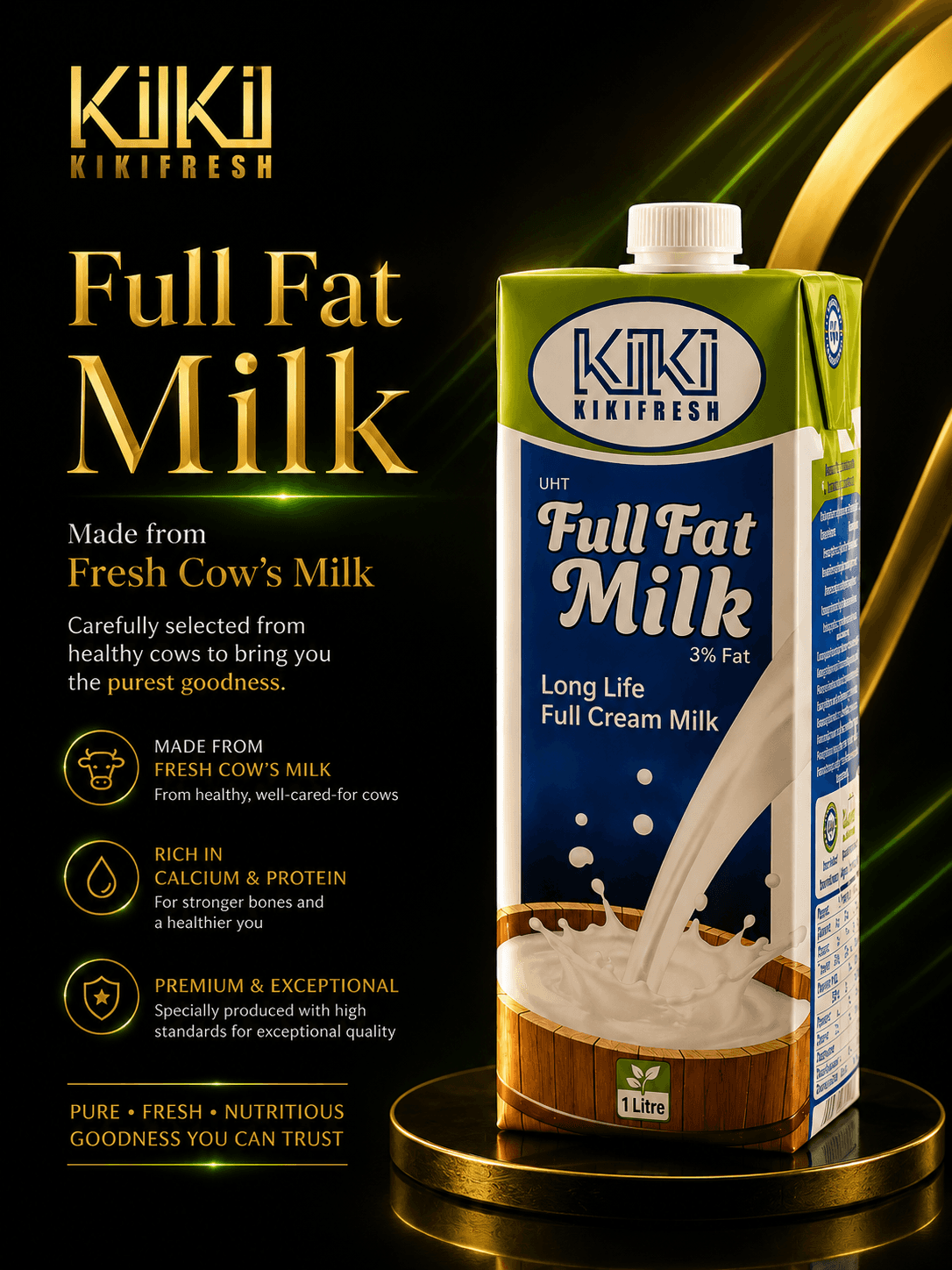 KIKIFRESH Long Life Full Cream Cow's Milk