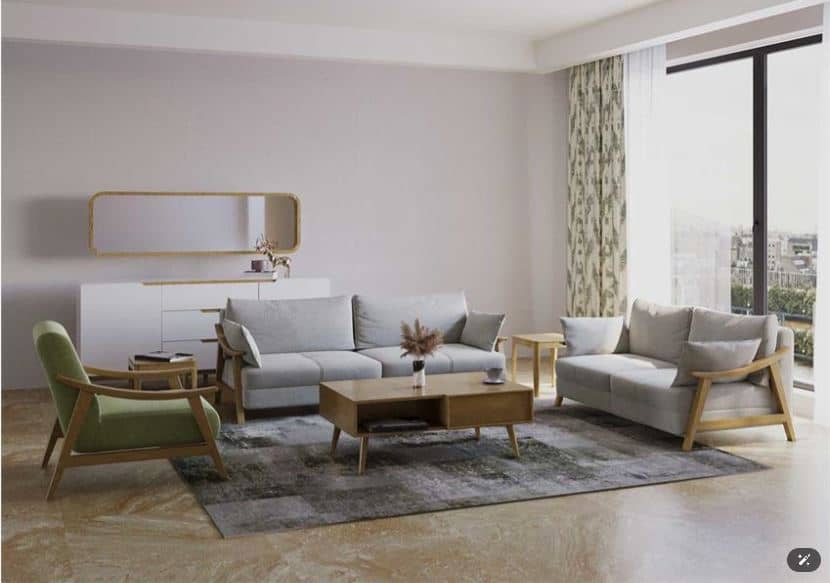 SIBON Modern Luxury Sofa ,Plywood & Birch Wood Frame with Molded Polyurethane Foam