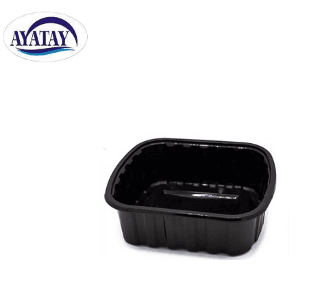 Disposable container 2000 cc black and 1250 cc