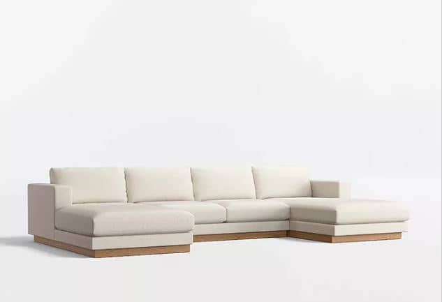 Zed Design Arta U-Shaped Comfort Sofa with Solid Natural Wood Frame & Hypoallergenic Foam