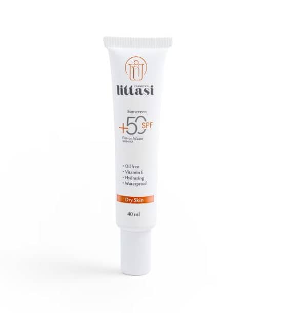 Littasi Fusion Water SPF 50+ Invisible Sunscreen for Dry & Normal Skin  Oil-Free Hydrating Facial Sunscreen with Vitamin E & Sunflower Oil, Lightweight Waterproof UV Protection (40 ml)