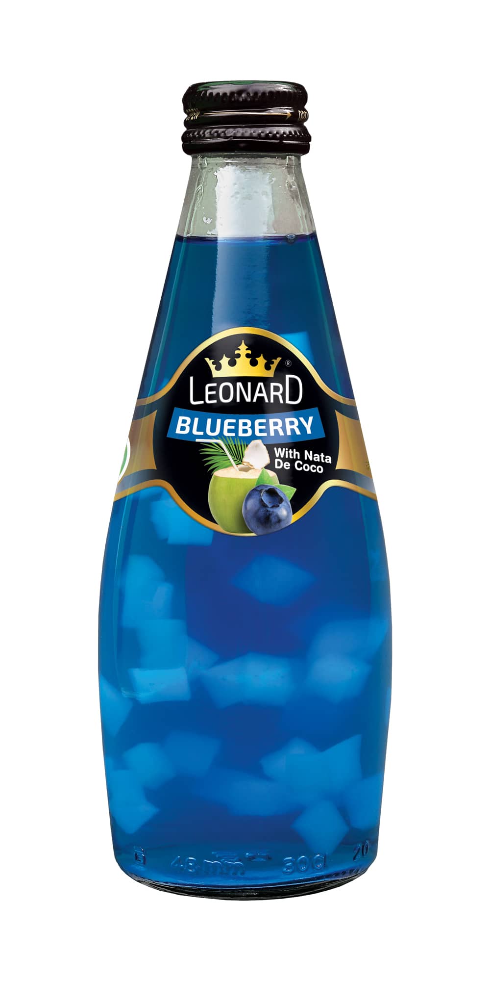 Nata de Coco Drink with Blueberry Flavor – 300 ml Glass Bottle