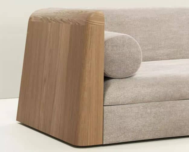Zed Design Modern 3-Seater Natural Wood Sofa with Russian Pine, Walnut or Beech Frame