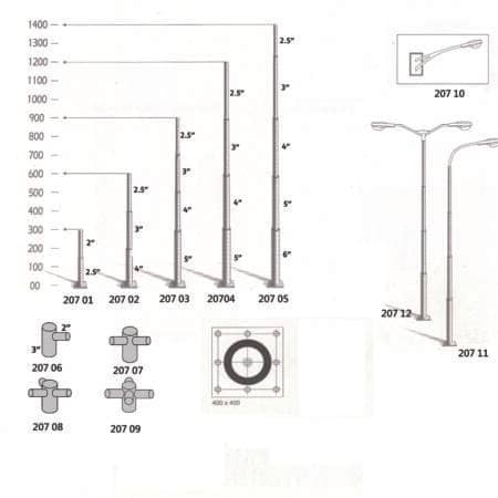 Lighting Pole & Accessories for Outdoor and Street Lighting