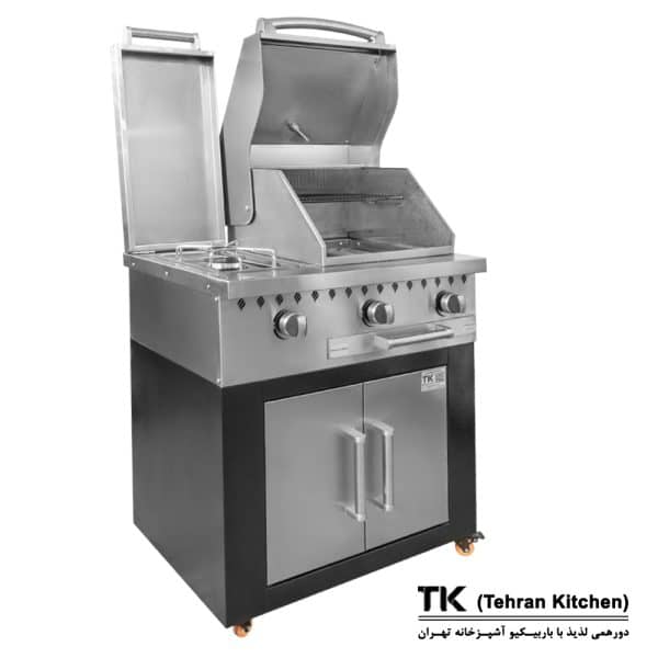Tehran Kitchen 75 cm Stainless Steel BBQ Grill with Cabinet and Side Burner