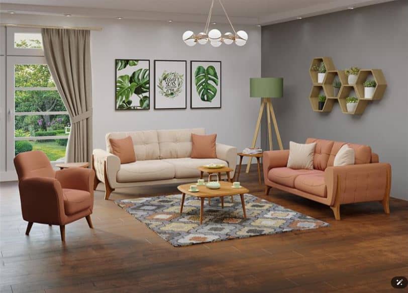 NIVAN Post-Modern Sofa , Fir & Plywood Frame with High-Density Sponge