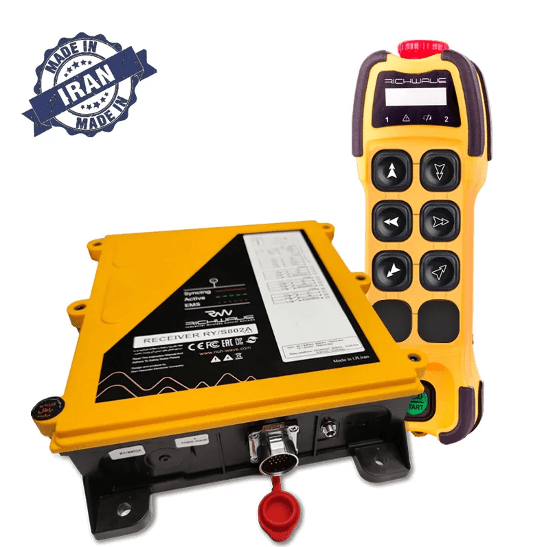RichWave TE-RX/S601A / TE-RX/S602A 6-Button Single-Speed Overhead Crane Remote Control System
