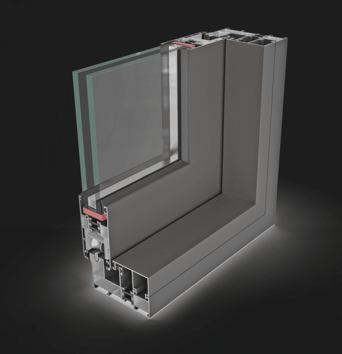 single-rail thermal break sliding window system MTS 77