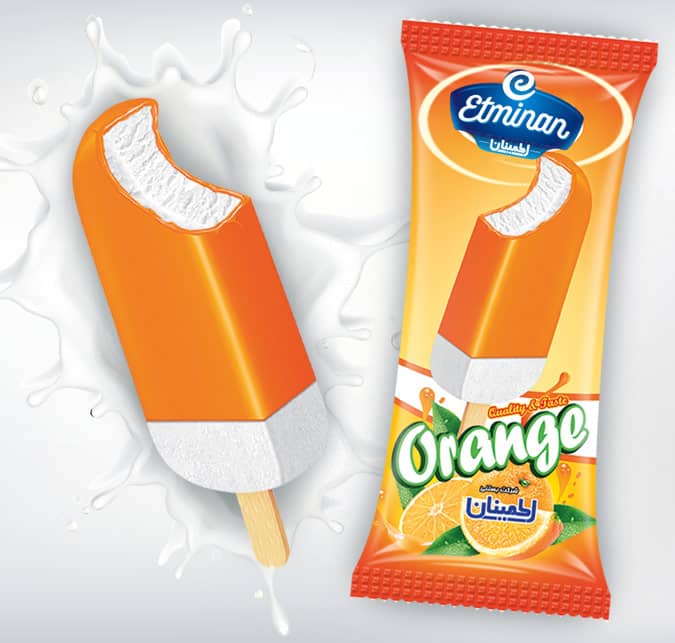 Eminan Fruit Stick Ice Cream  Mango, Orange, Strawberry & Banana Flavors