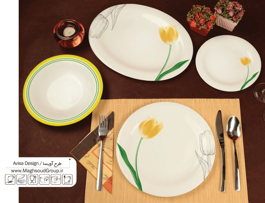 Porcelain Tableware Set Round Design with Decorative Patterns (Various Designs Available)