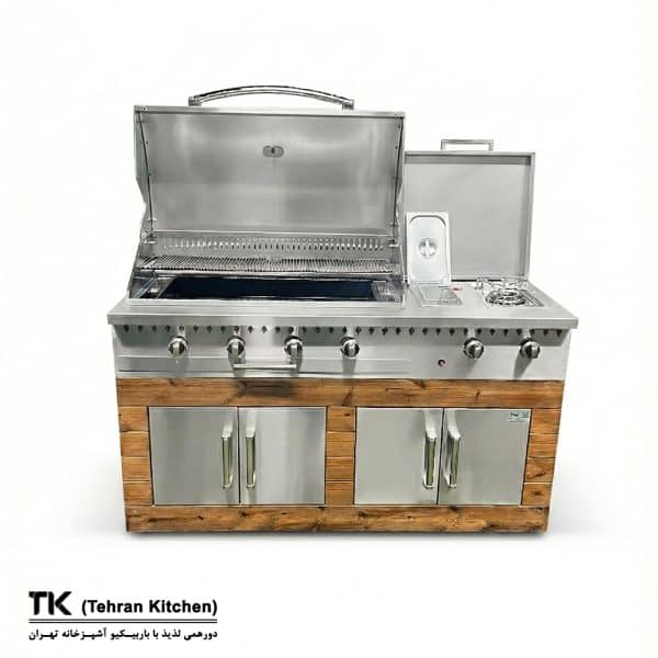 Tehran Kitchen 160 cm Gas & Charcoal BBQ Island with Fryer