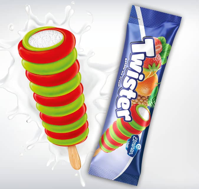 Eminan Twister Stick Ice Cream Fruit Mix Flavor