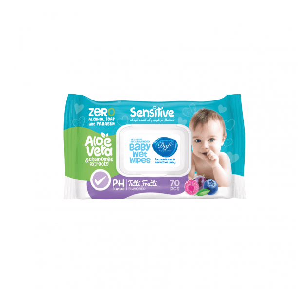 Sensitive Baby Wet Wipes with Lid, 70 Sheets
