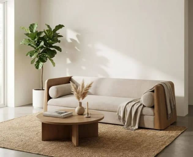 Zed Design Modern 3-Seater Natural Wood Sofa with Russian Pine, Walnut or Beech Frame