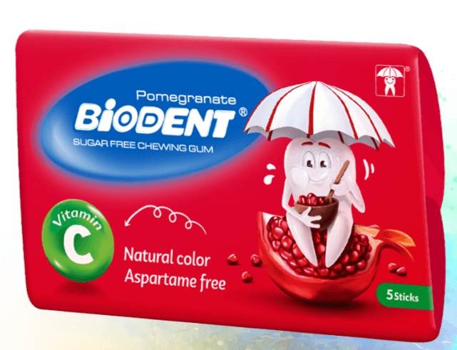 Vitamin C Chewing Gum with Pomegranate Flavor