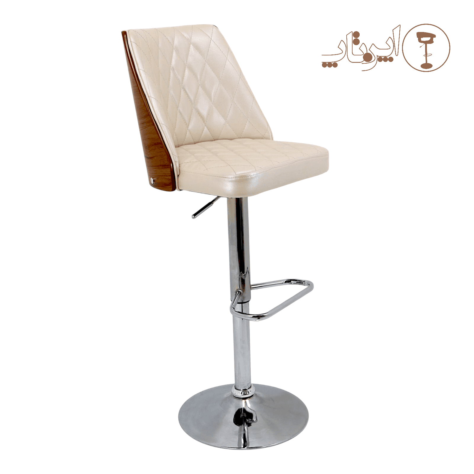 Modern Adjustable Upholstered Wooden Counter Chair with Hydraulic Lift