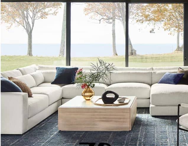Zed Design Ilya U-Shaped Comfort Sofa with Solid Natural Wood Frame