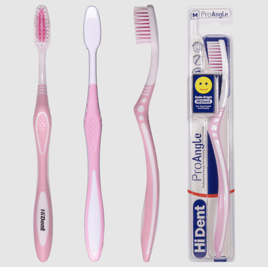 HiDent pro angle soft-medium-hard toothbrush with cap