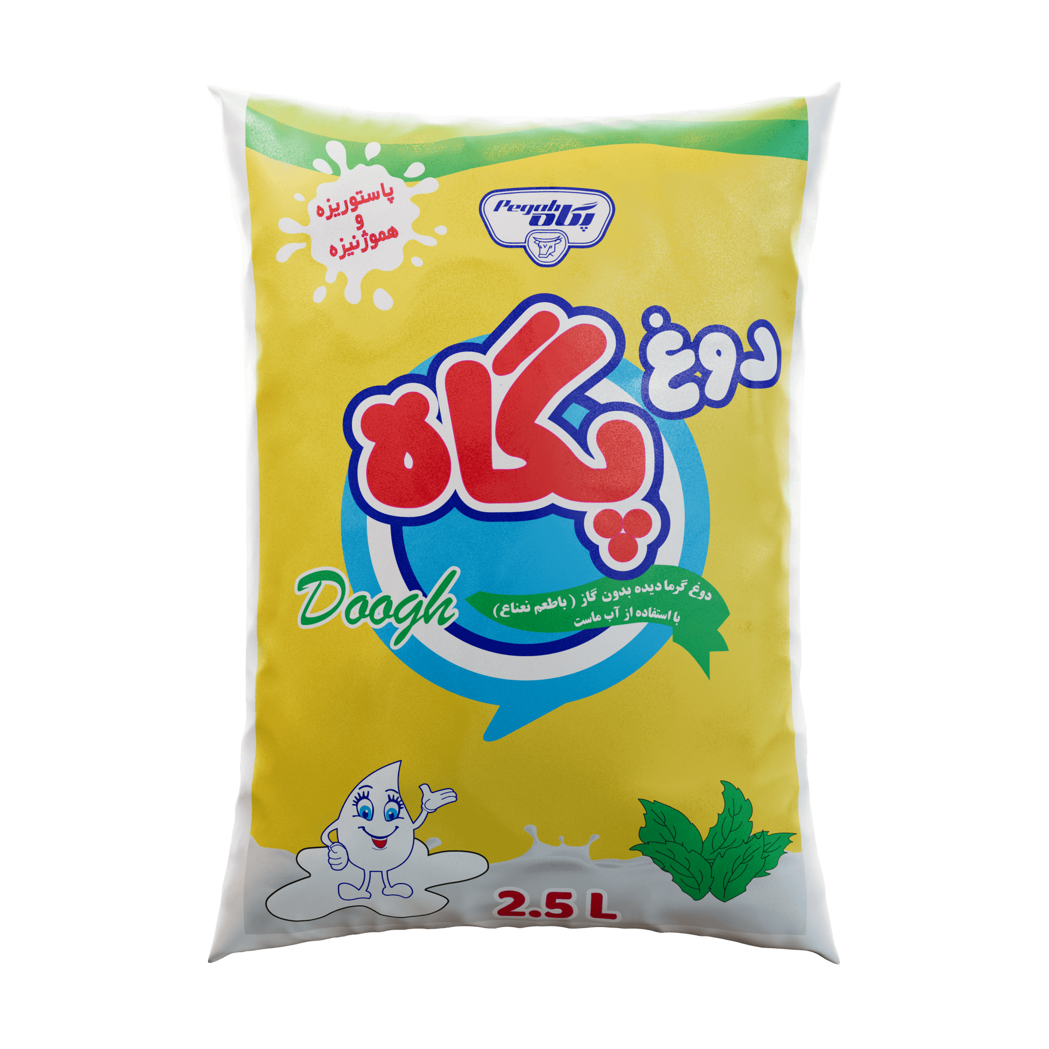 Pegah Pasteurized Non-Carbonated Mint Doogh - Nylon Pre-Pack - 2.5 L