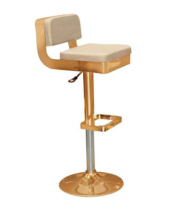 Tigo Modern Gold Finish Upholstered Counter chair with Molded Foam Seat