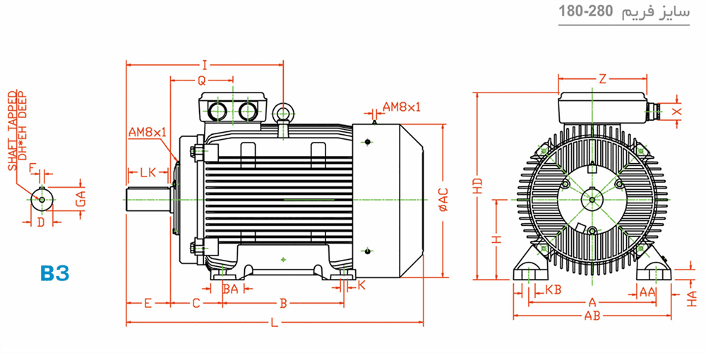 Single-speed three-phase induction electromotor with cast iron frame 225M2 45-3000 55F 380/660 InDu